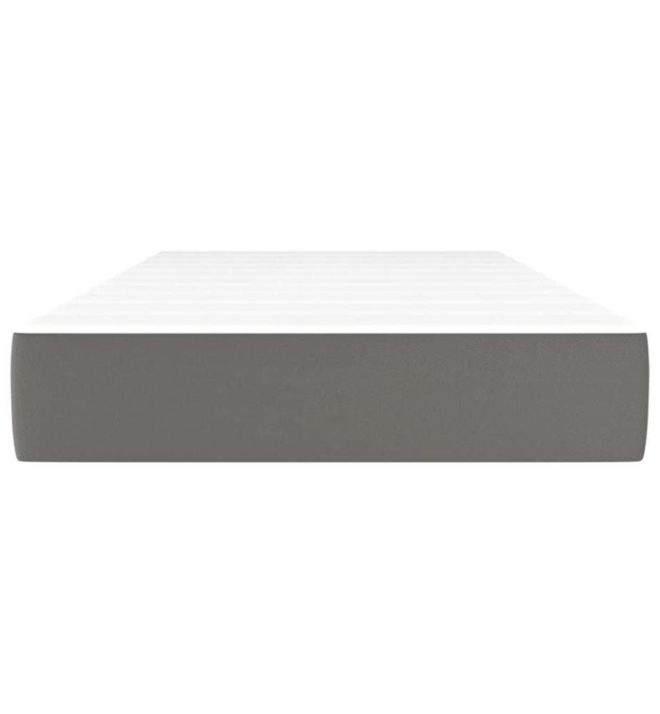 Matelas de lit à ressorts ensachés fermeté moyenne Gris 90x190x20 cm Similicuir