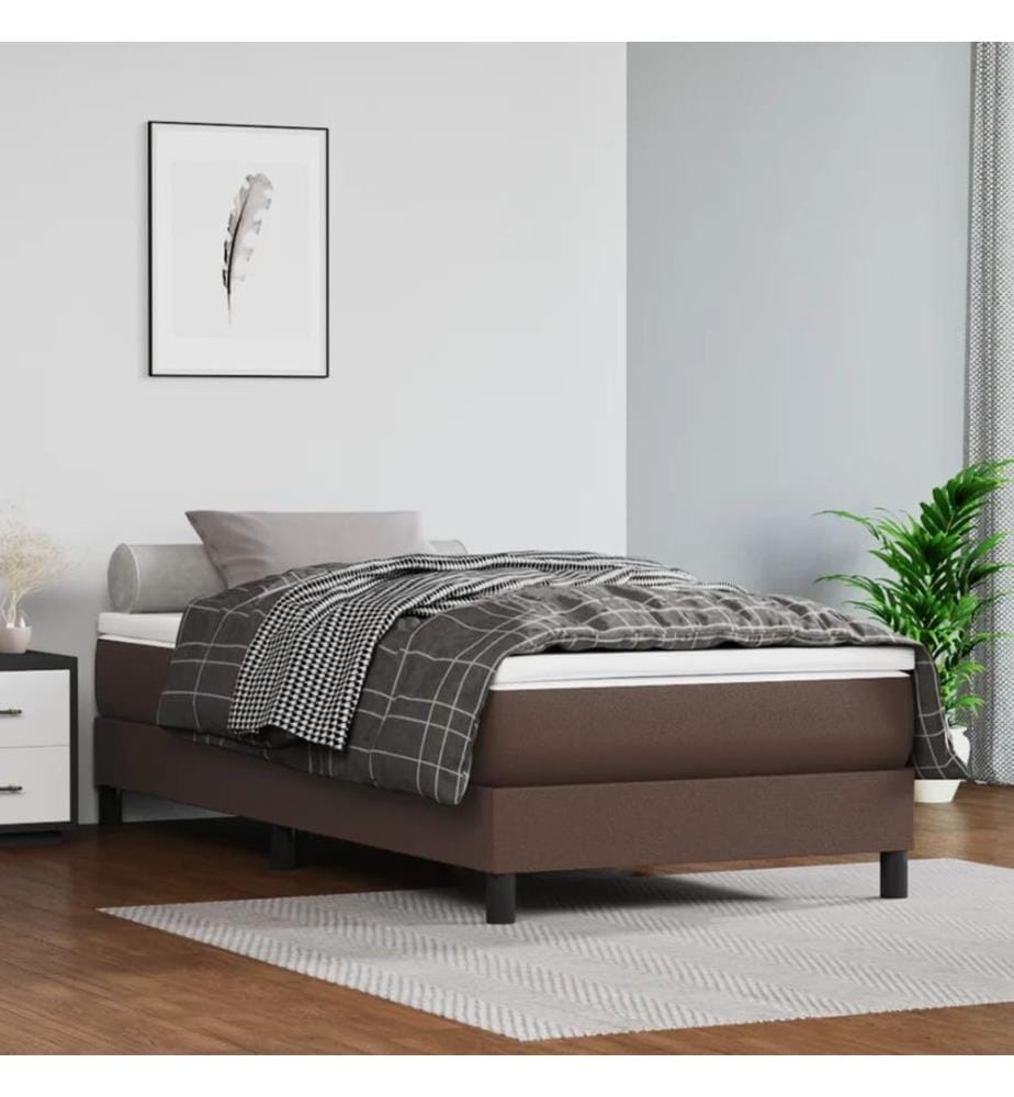 Matelas de lit à ressorts ensachés fermeté moyenne Marron 90x200x20 cm