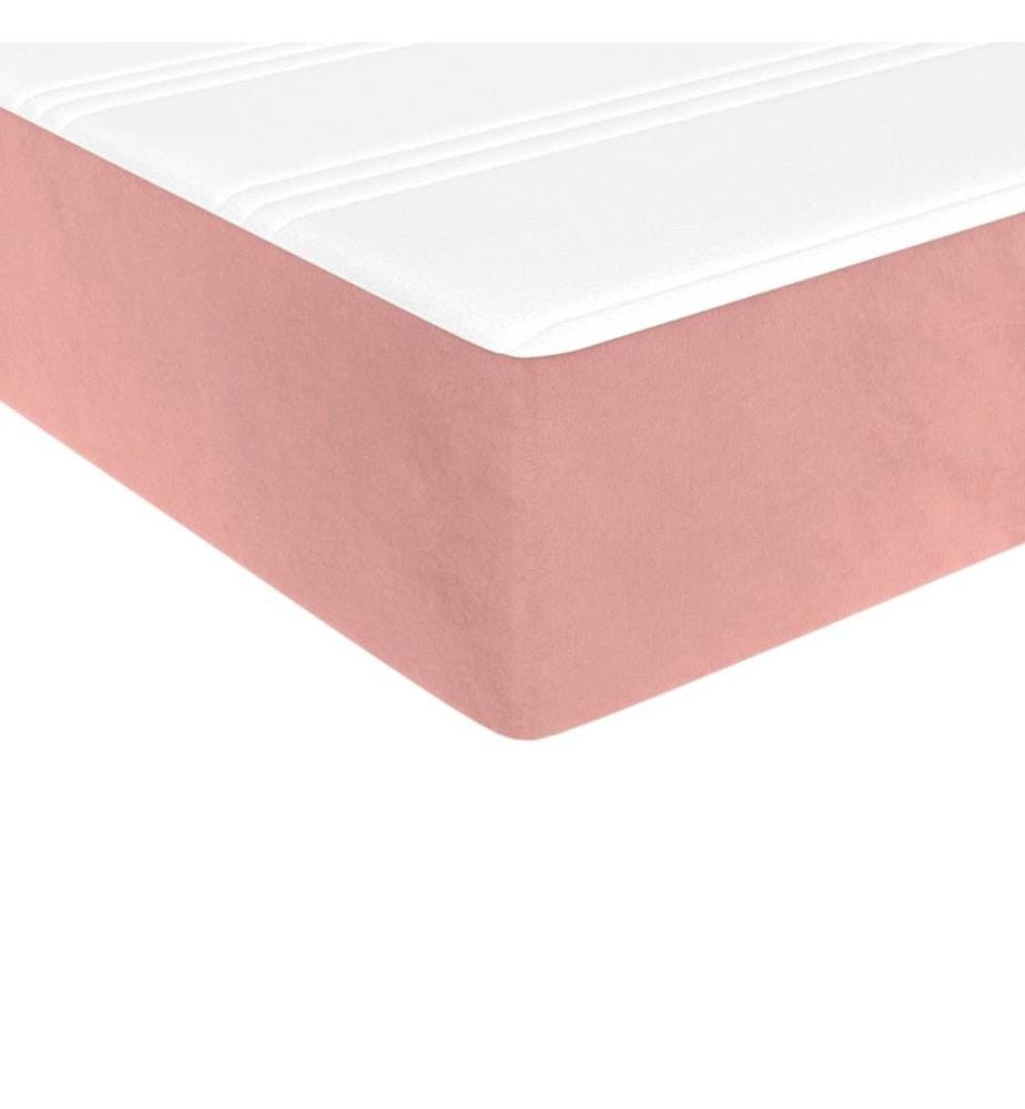 Matelas de lit à ressorts ensachés fermeté moyenne Rose 90x200x20 cm Velours