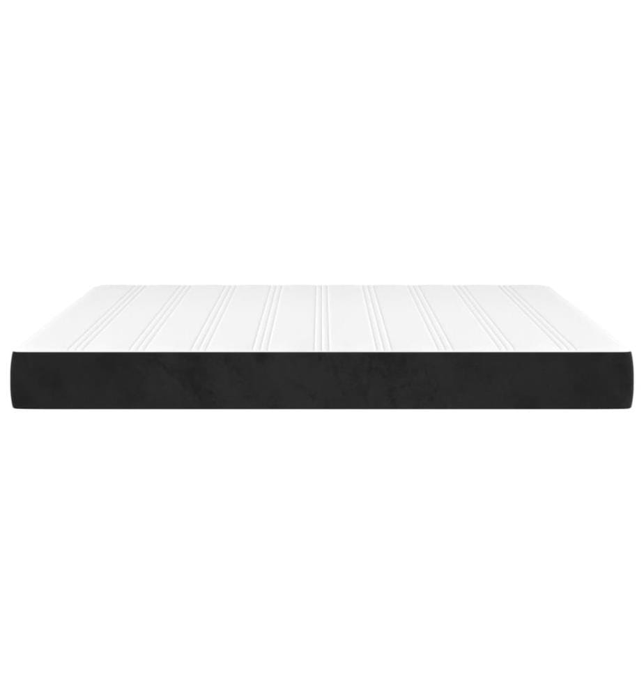 Matelas de lit à ressorts ensachés fermeté moyenne Noir 160x200x20 cm Velours
