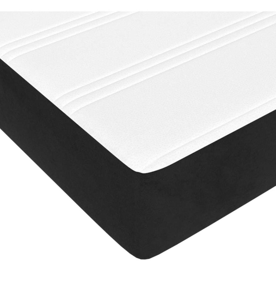 Matelas de lit à ressorts ensachés fermeté moyenne Noir 160x200x20 cm Velours