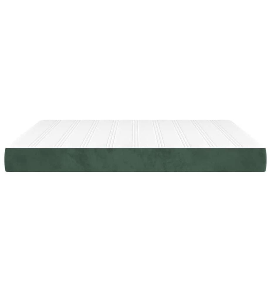Matelas de lit à ressorts ensachés fermeté moyenne Vert foncé 160x200x20 cm