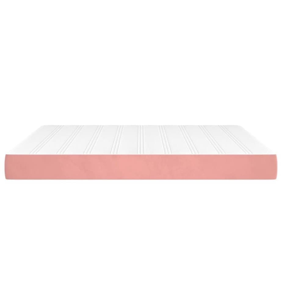 Matelas de lit à ressorts ensachés fermeté moyenne Rose 160x200x20 cm Velours