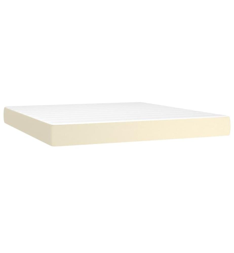 Matelas de lit à ressorts ensachés fermeté moyenne Crème 180x200x20 cm
