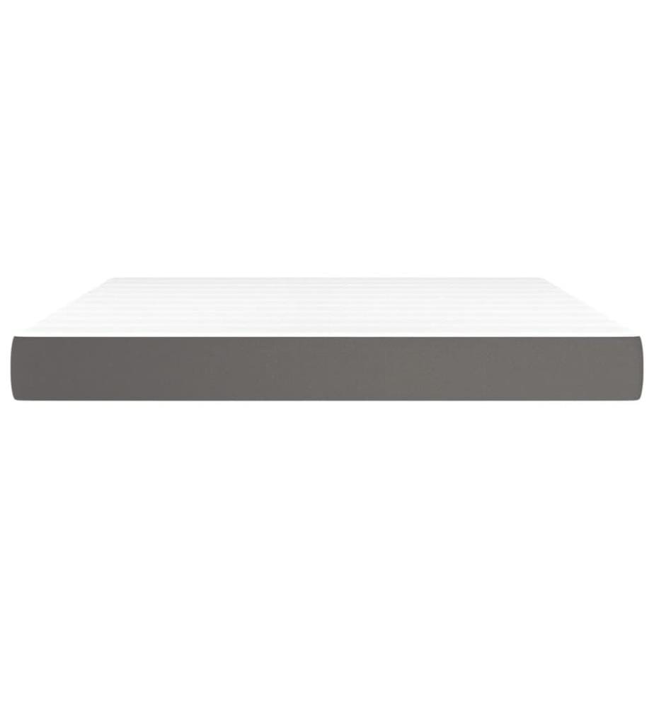 Matelas de lit à ressorts ensachés fermeté moyenne Gris 180x200x20cm Similicuir