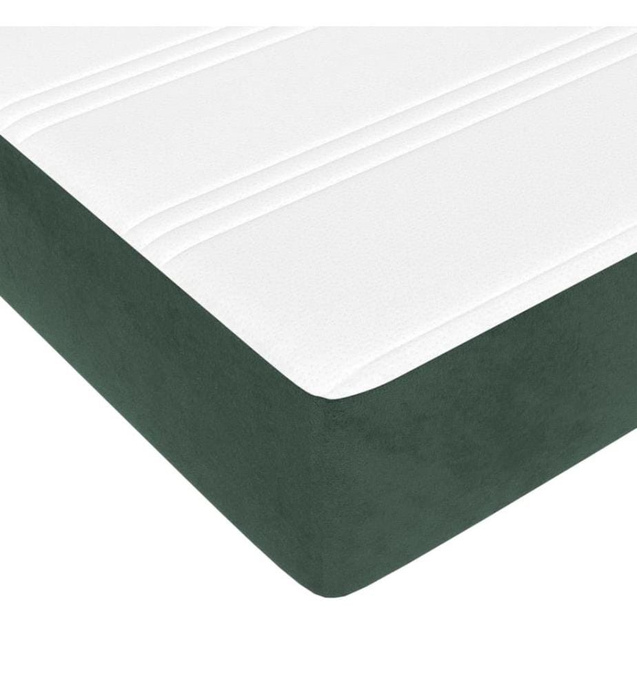 Matelas de lit à ressorts ensachés fermeté moyenne Vert foncé 180x200x20 cm