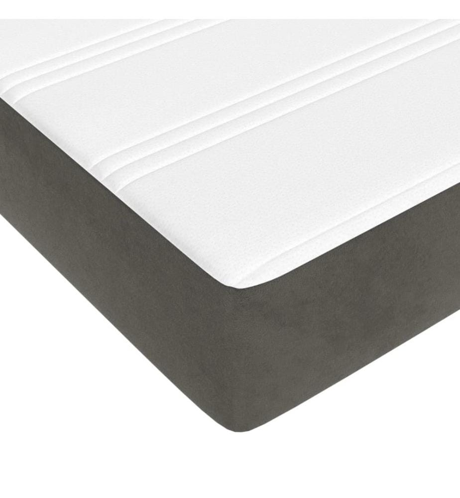 Taschenfederkernmatratze Mittel Dunkelgrau 152x203x20 cm Samt