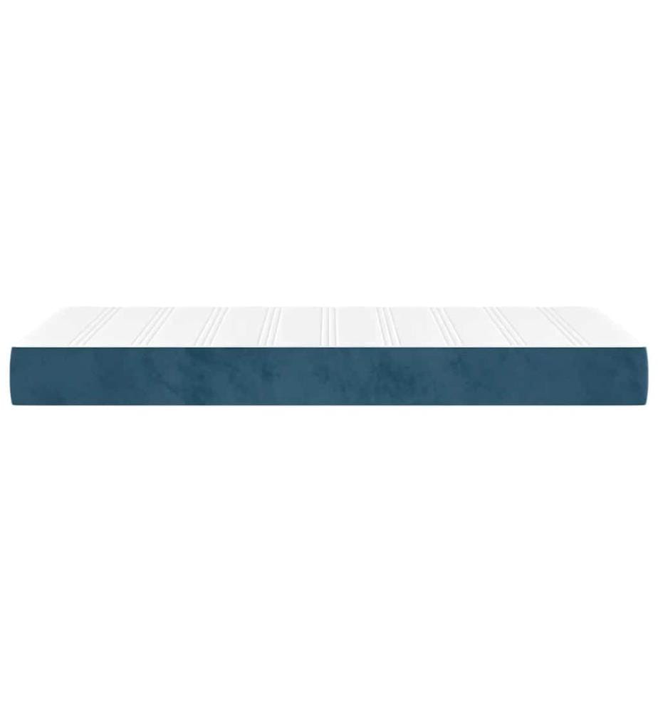 Matelas à ressorts ensachés pour enfants fermeté moyenne bleu 80x160 cm velours