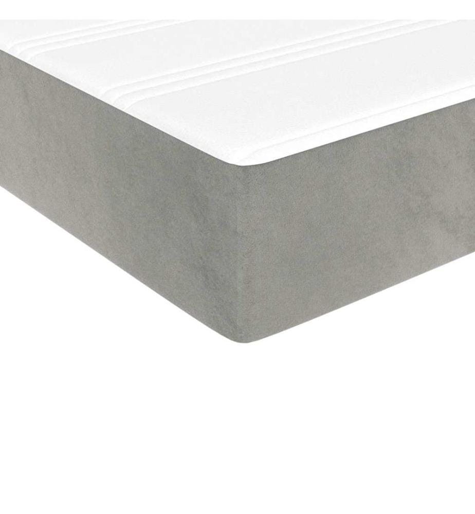 Matelas de lit à ressorts ensachés fermeté moyenne 80x210x20 cm velours
