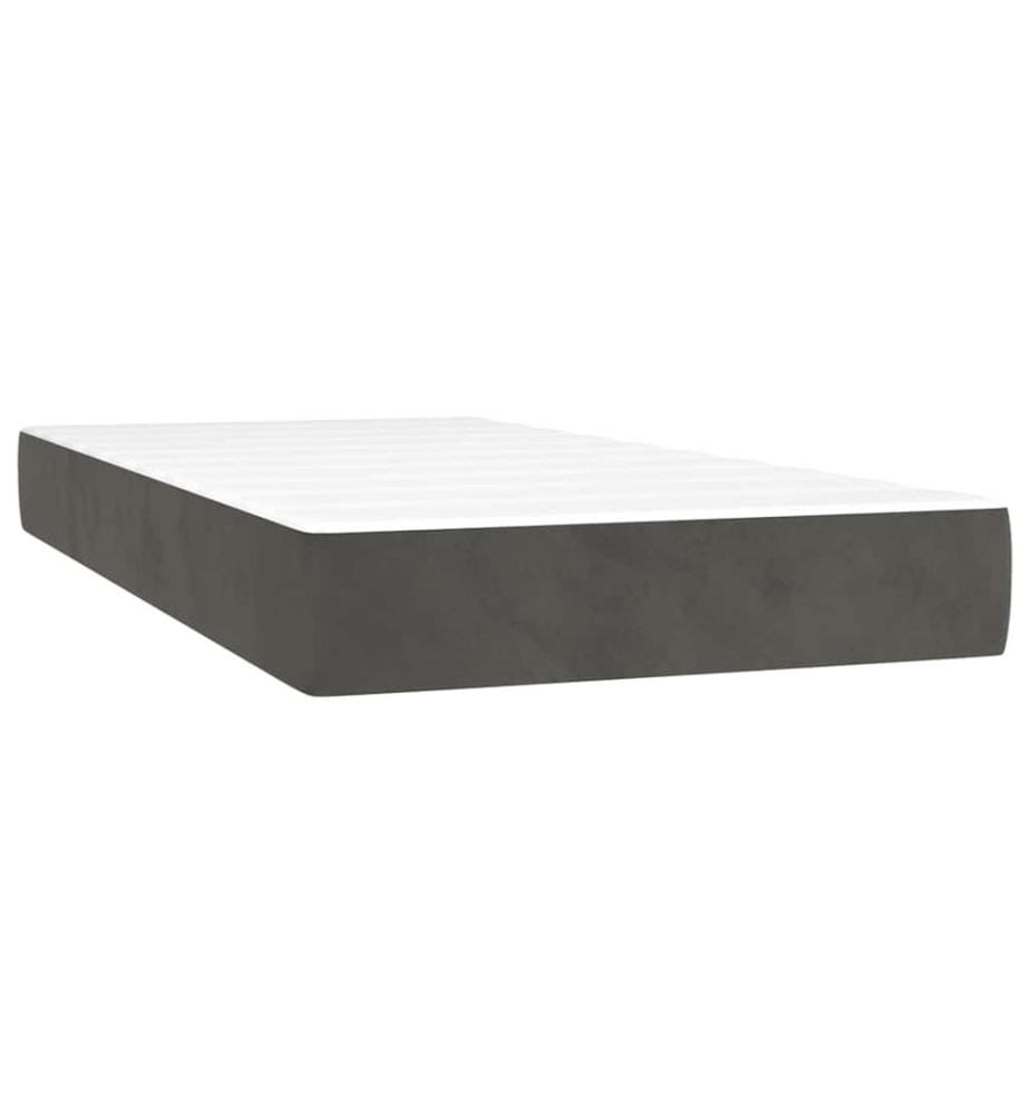 Taschenfederkernmatratze Mittel Dunkelgrau 80x210x20 cm Samt