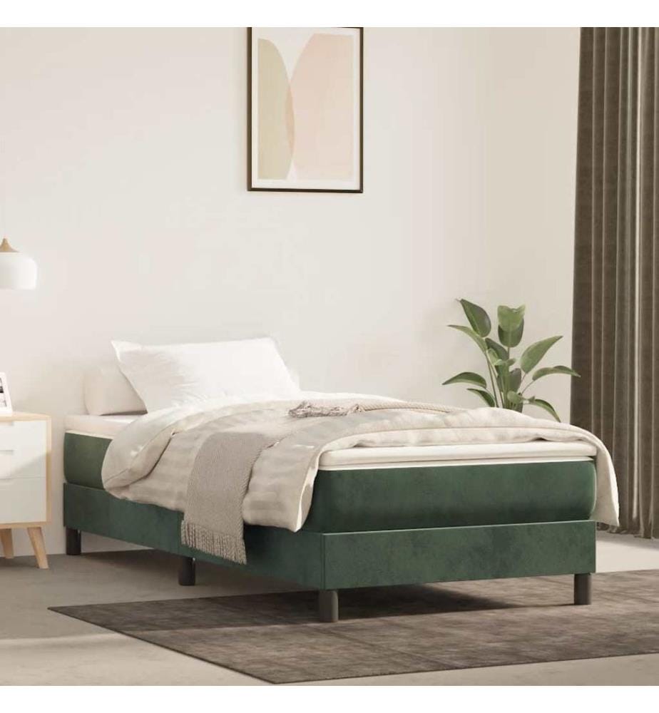 Matelas de lit à ressorts ensachés fermeté moyenne 90x210x20 cm velours