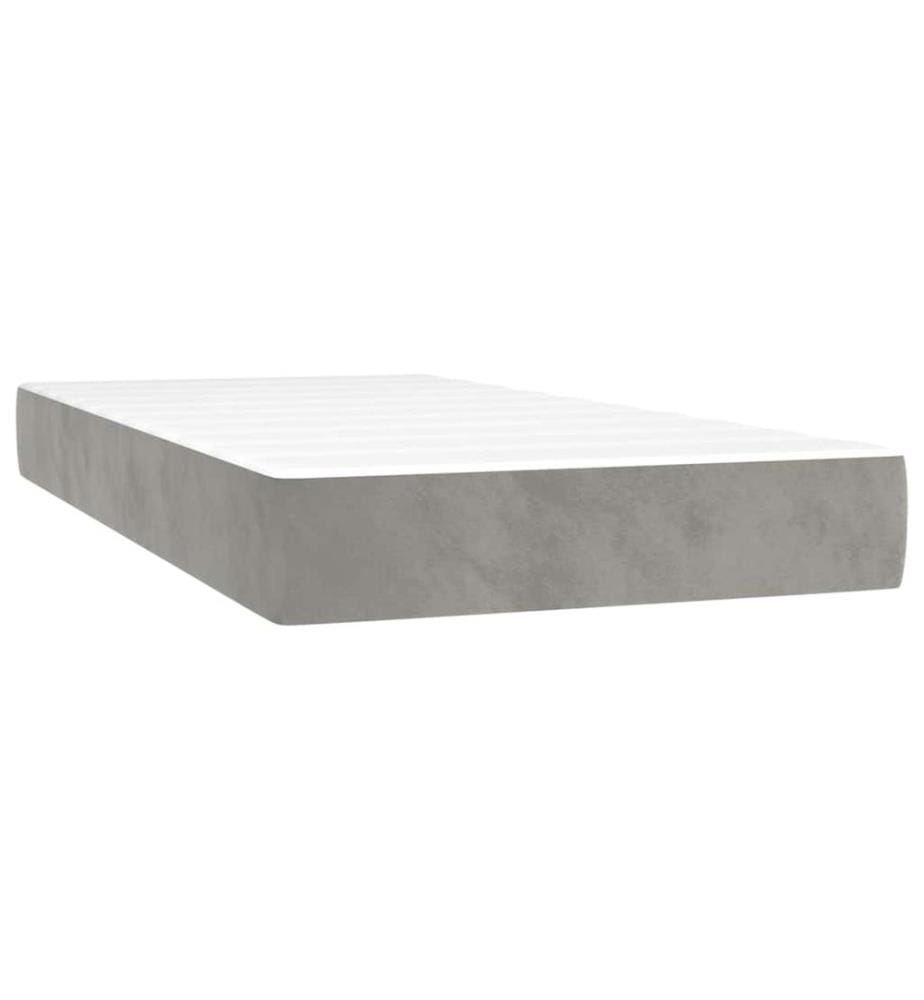 Taschenfederkernmatratze Mittel Hellgrau 100x210x20 cm Samt