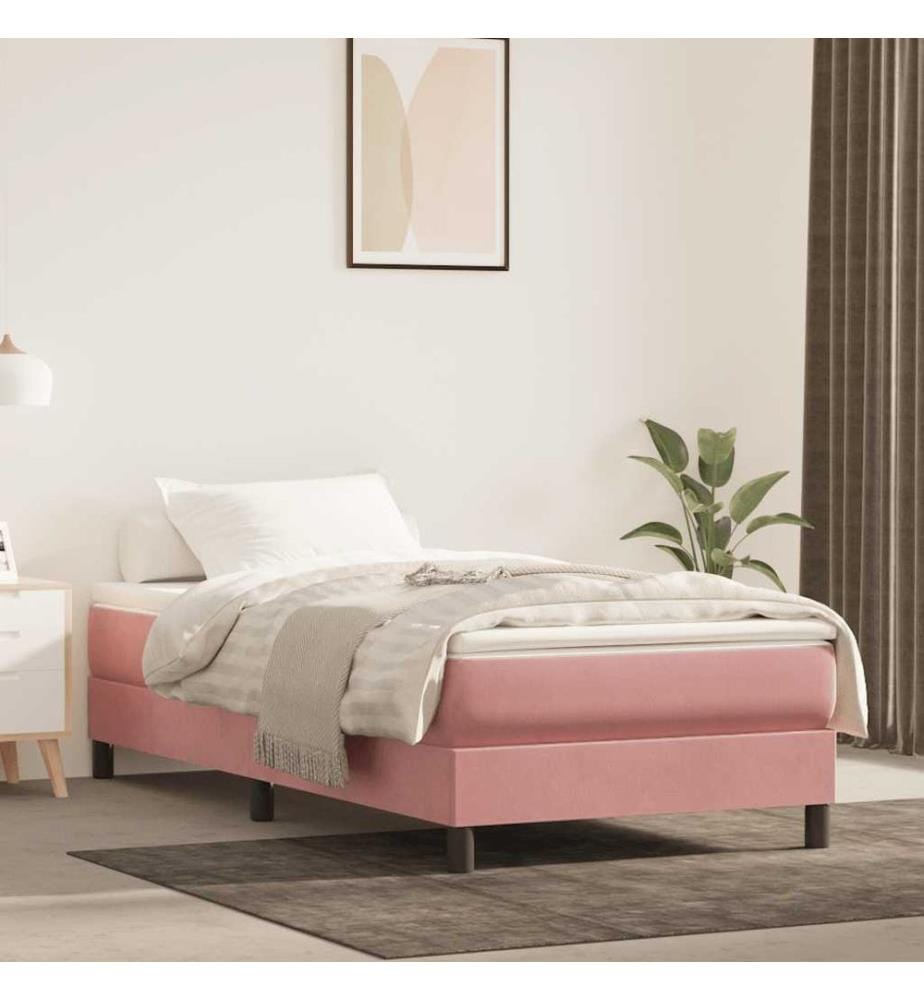 Taschenfederkernmatratze Mittel Rosa 100x210x20 cm Samt