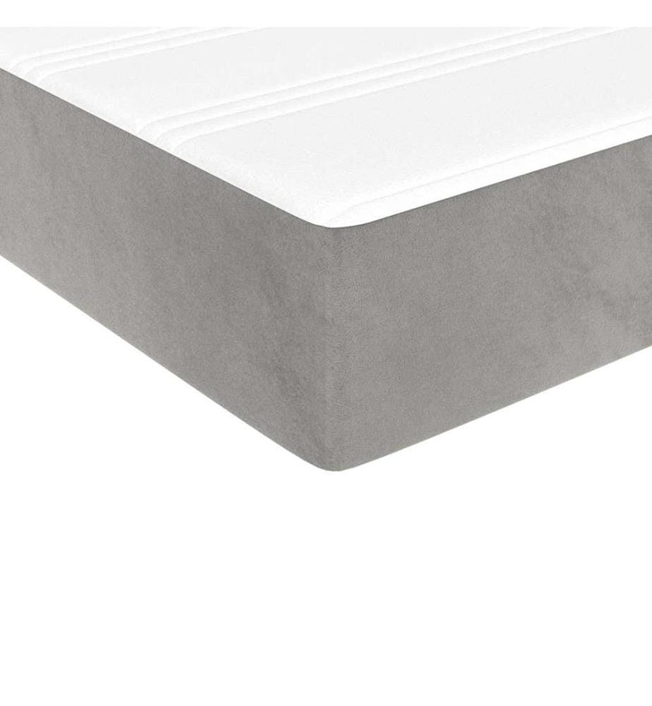 Matelas de lit à ressorts ensachés fermeté moyenne 120x210x20 cm velours