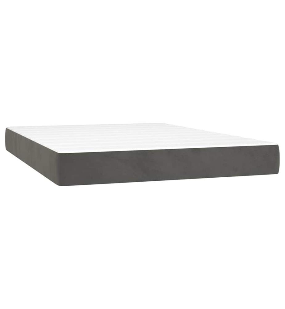 Taschenfederkernmatratze Mittel Dunkelgrau 120x210x20 cm Samt