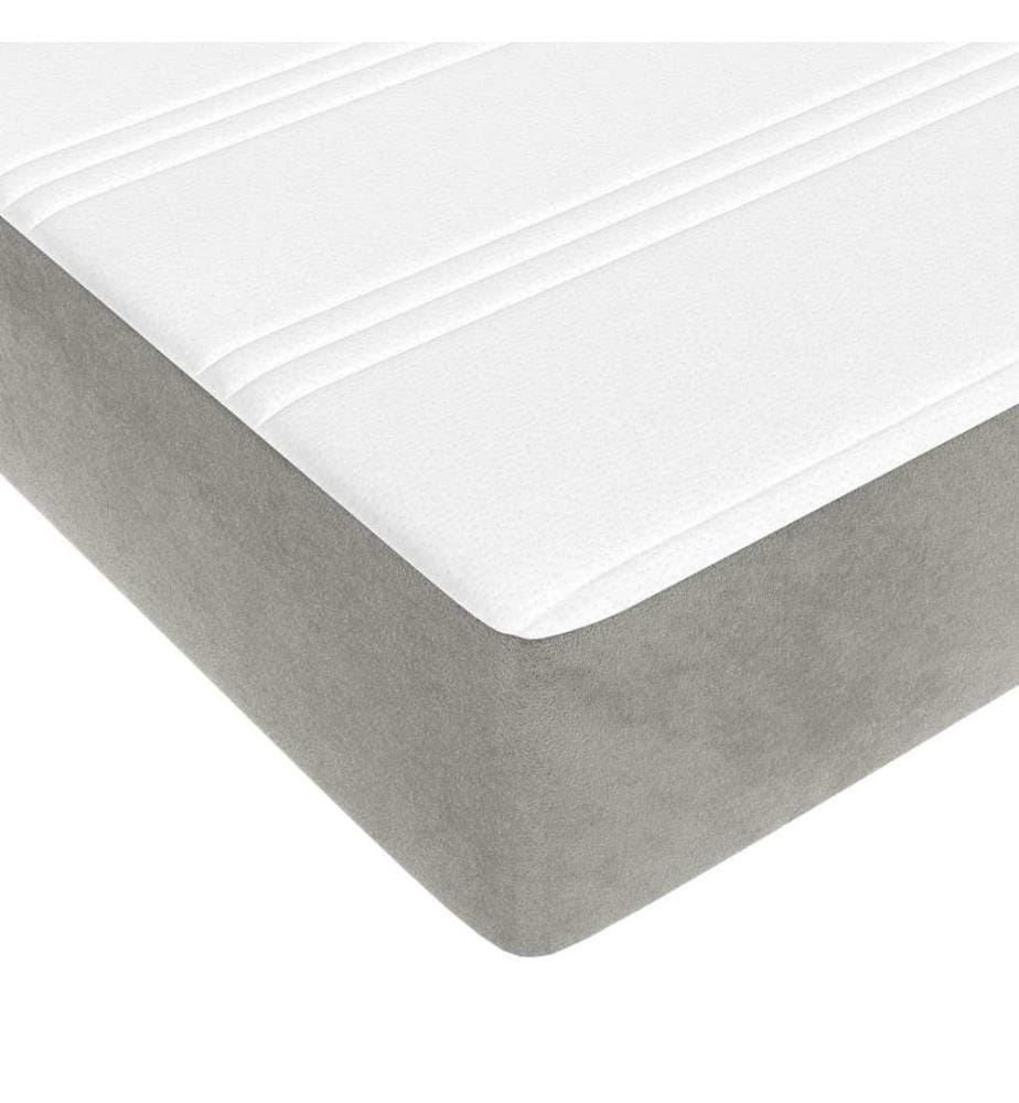 Taschenfederkernmatratze Mittel Hellgrau 160x210x20 cm Samt