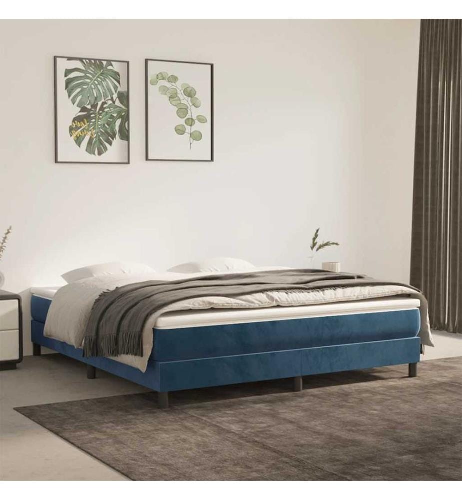 Taschenfederkernmatratze Mittel Dunkelblau 160x210x20 cm Samt
