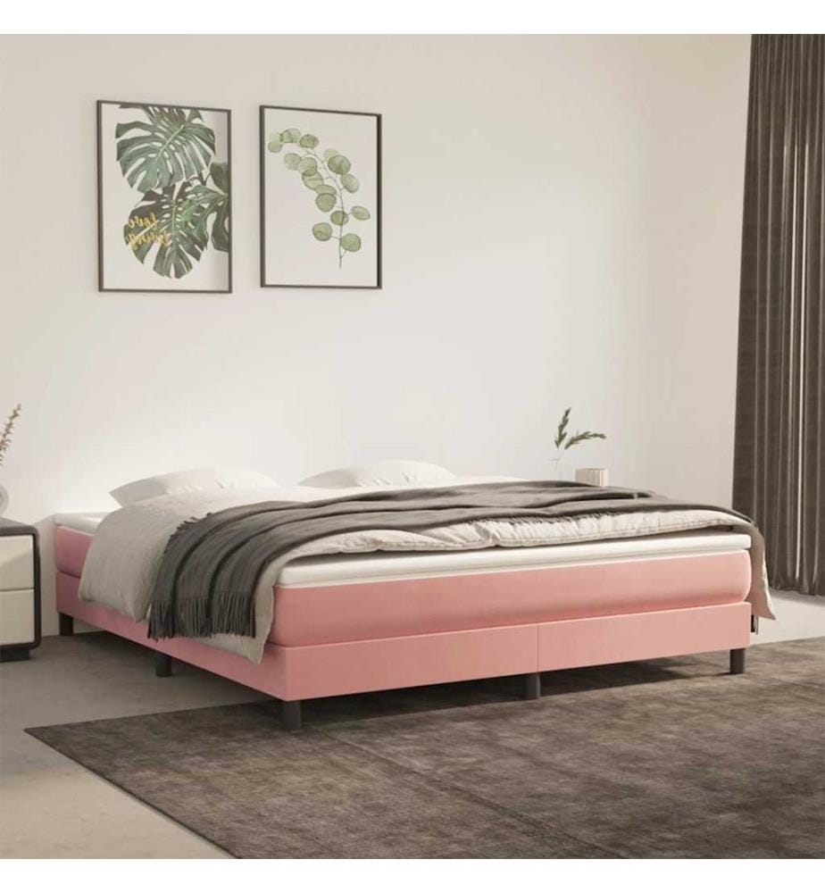 Taschenfederkernmatratze Mittel Rosa 160x210x20 cm Samt