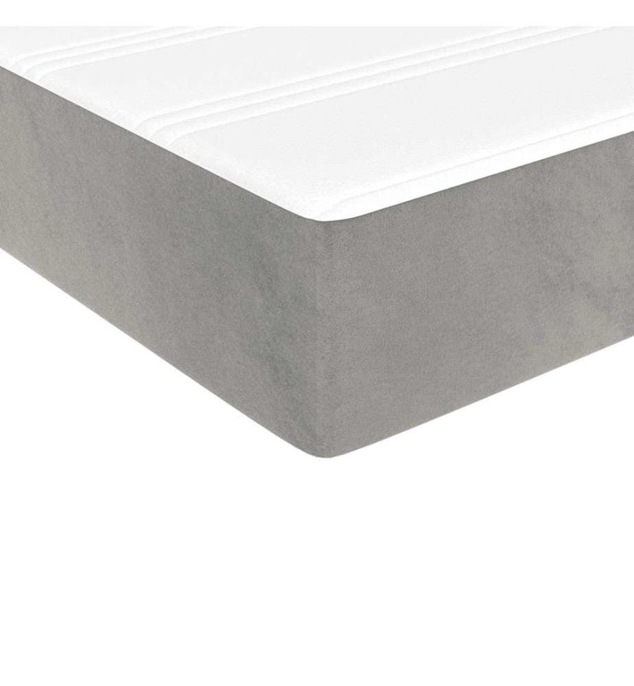 Taschenfederkernmatratze Mittel Hellgrau 90x220x20 cm Samt
