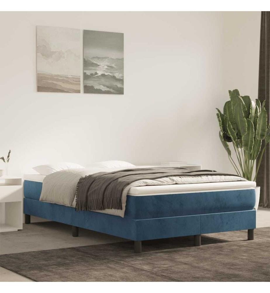 Taschenfederkernmatratze Mittel Dunkelblau 120x220x20 cm Samt