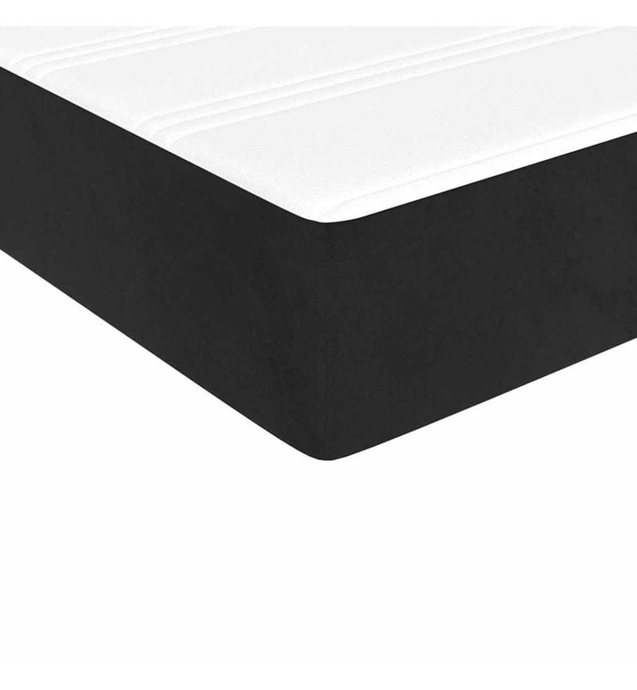 Taschenfederkernmatratze Mittel Schwarz 140x220x20 cm Samt