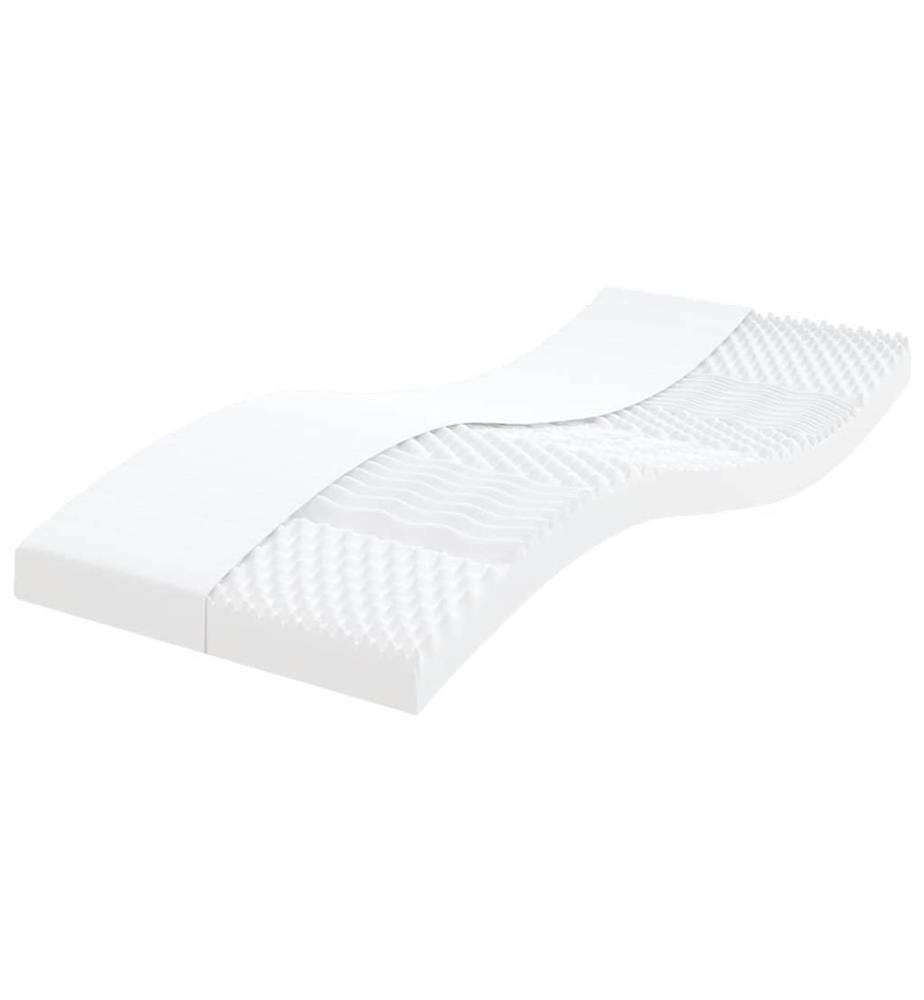 Foam Mattress White 100x220 cm 7 Zones Hardness 20 ILD
