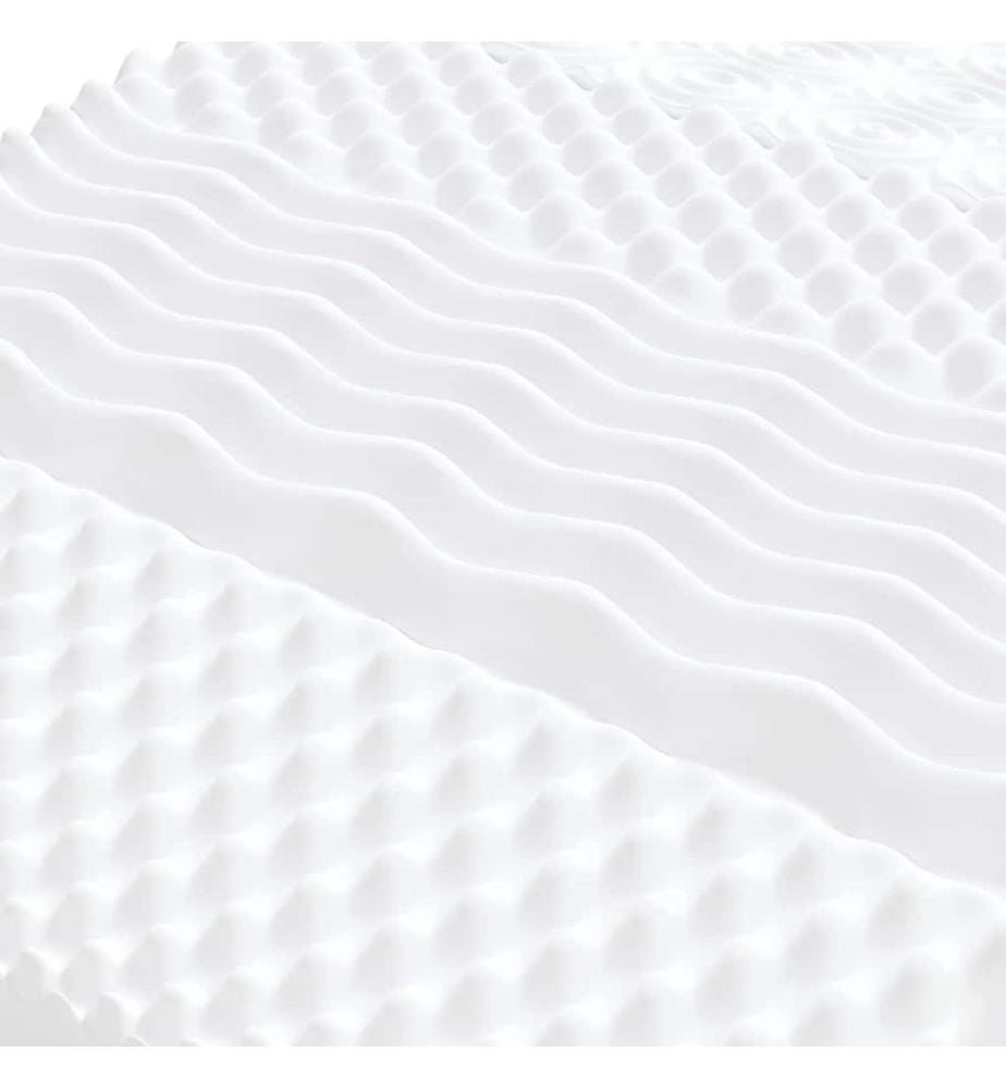 Foam Mattress White 100x220 cm 7 Zones Hardness 20 ILD