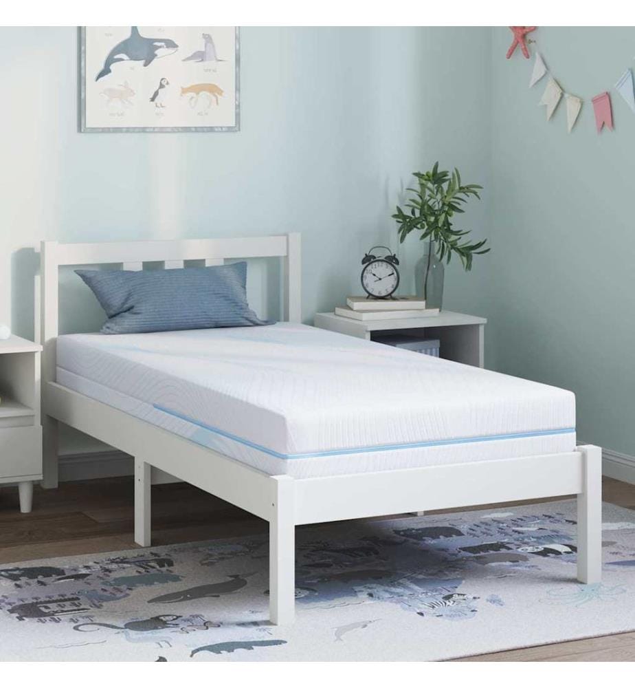 Mattress White 80 x 160 cm Jacquard Fabric