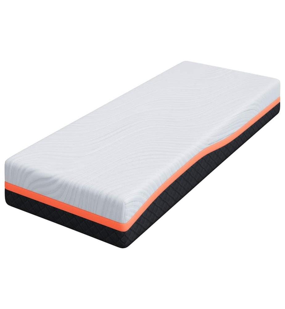 Matratze Weiss und Grau 80 x 200 cm Jacquard-Stoff