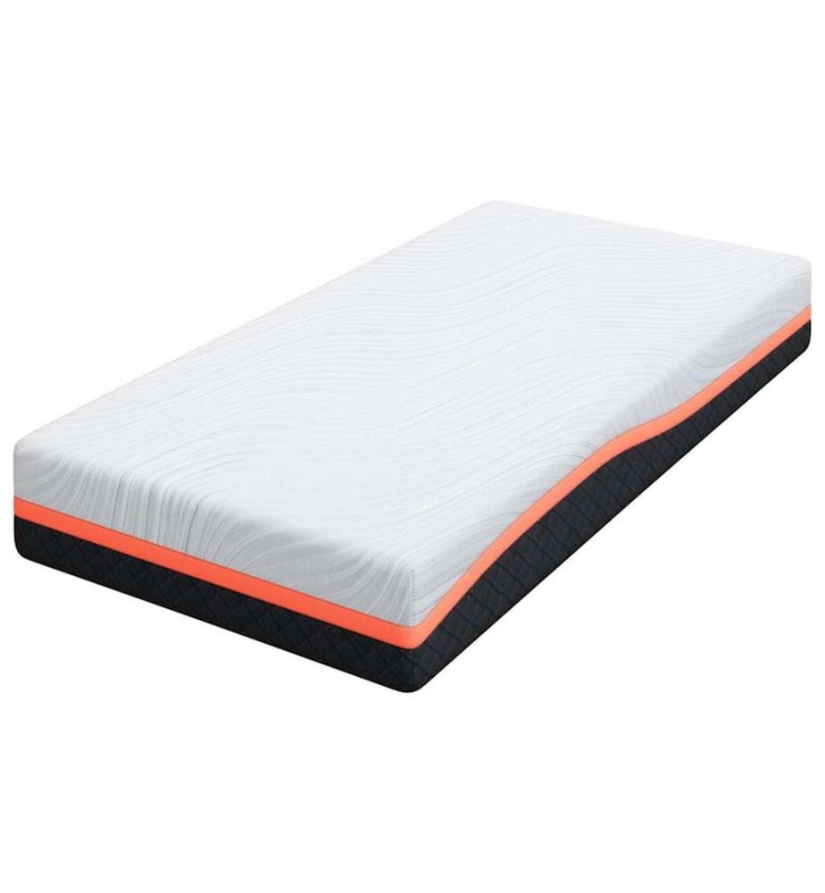 Matelas Blanc et Gris 90 x 190 cm Tissu jacquard