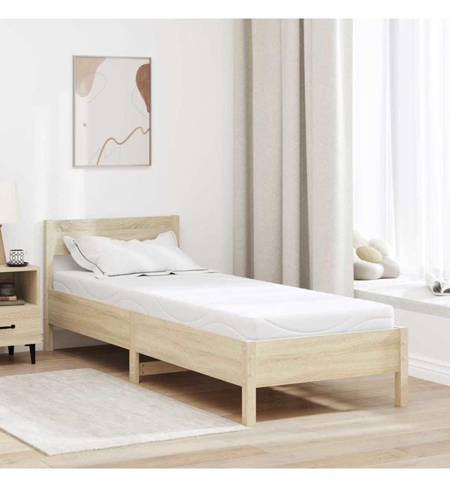 Mattress White 80 x 200 cm Jacquard Fabric
