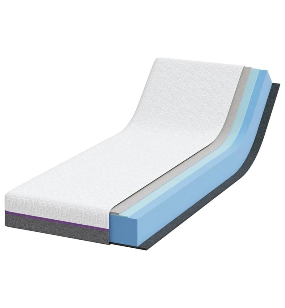 Matratze Weiss und Grau 70 x 200 cm Jacquard-Stoff