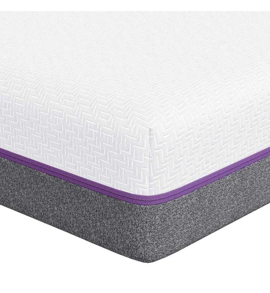 Matelas Blanc et Gris 160 x 200 cm Tissu jacquard