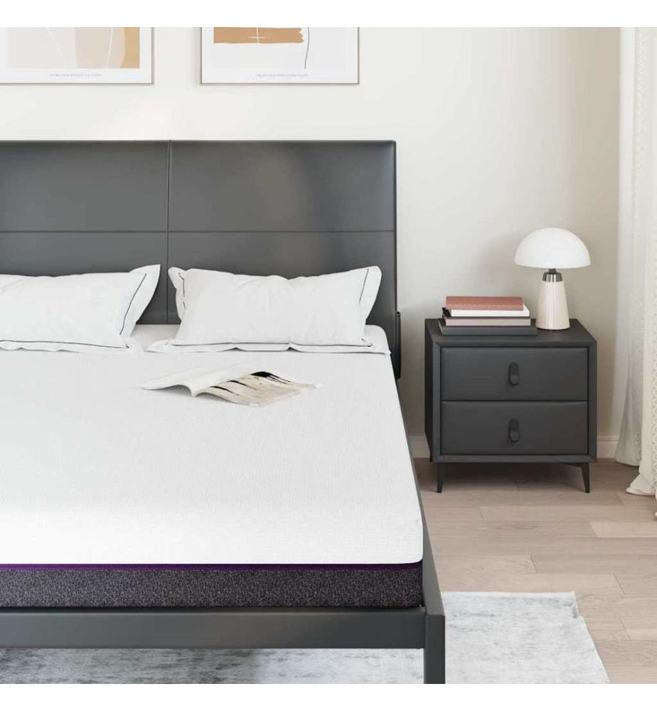 Matelas Blanc et Gris 160 x 200 cm Tissu jacquard