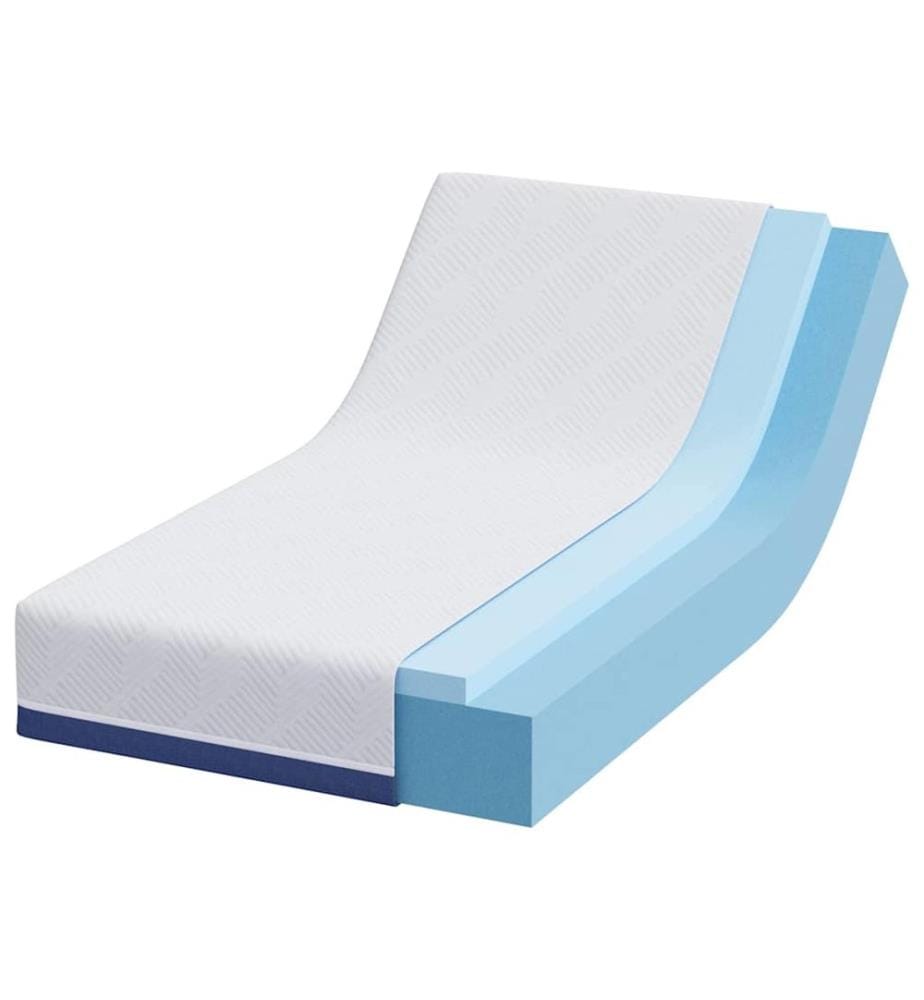 Mattress White and Blue 80 x 160 cm Jacquard Fabric