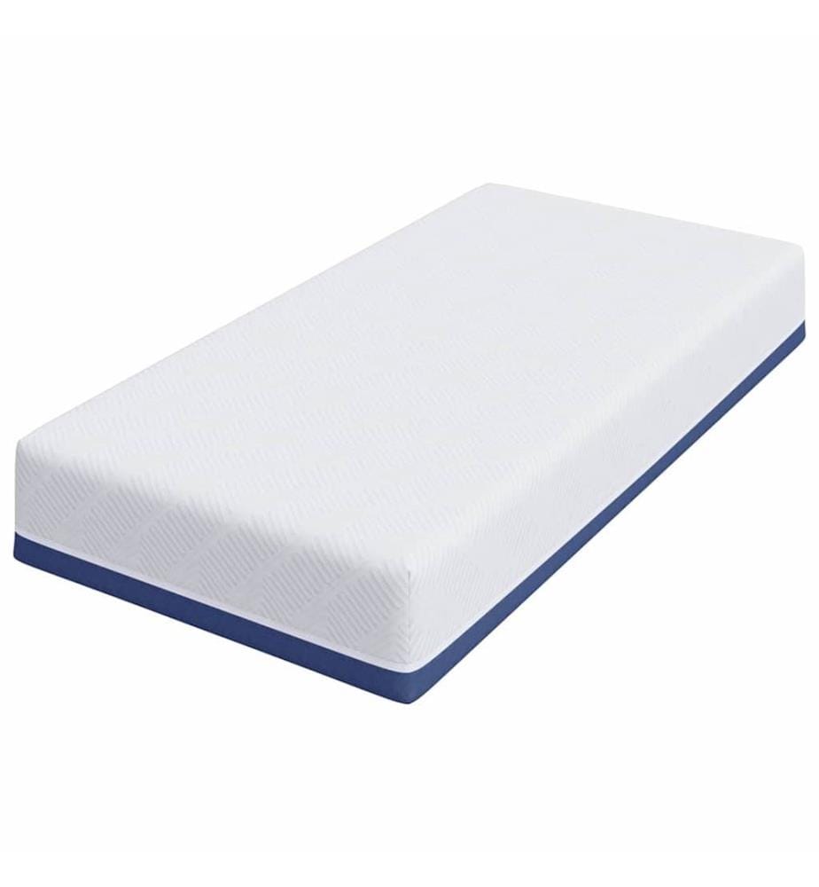 Mattress White and Blue 80 x 160 cm Jacquard Fabric