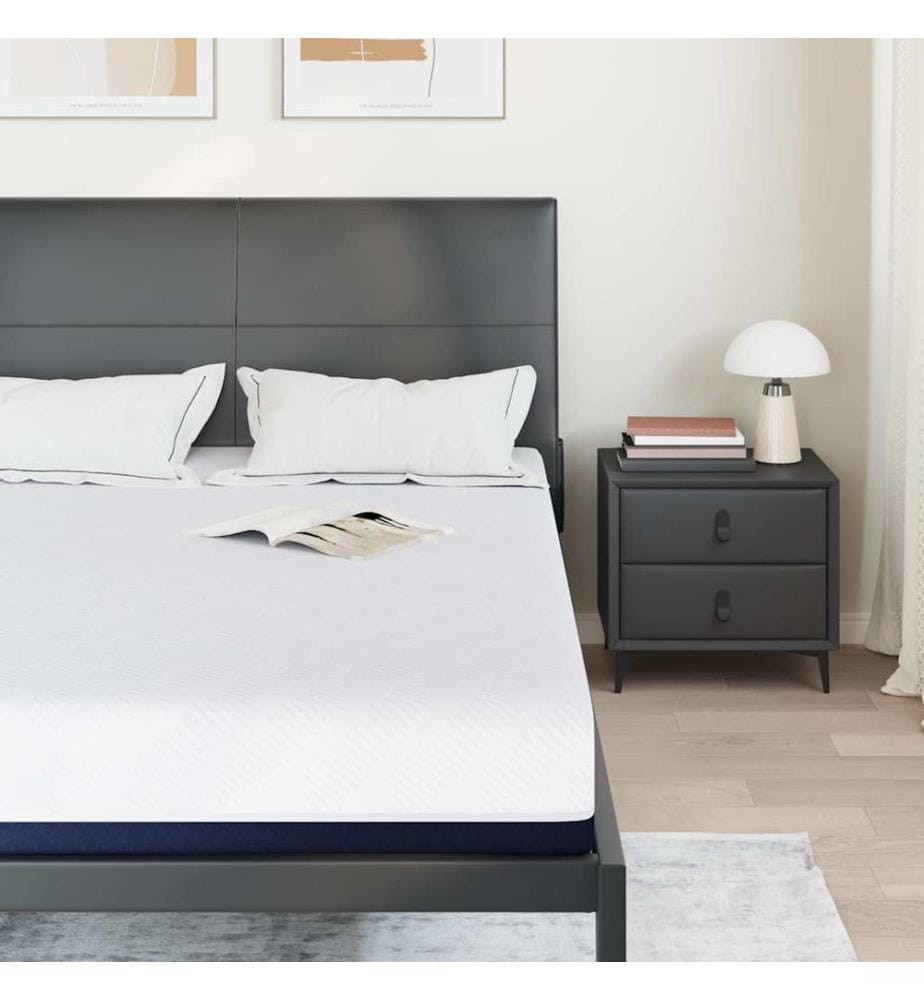 Matelas Blanc et Bleu 140 x 200 cm Tissu jacquard