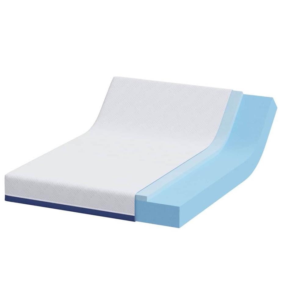 Matelas Blanc et Bleu 140 x 200 cm Tissu jacquard