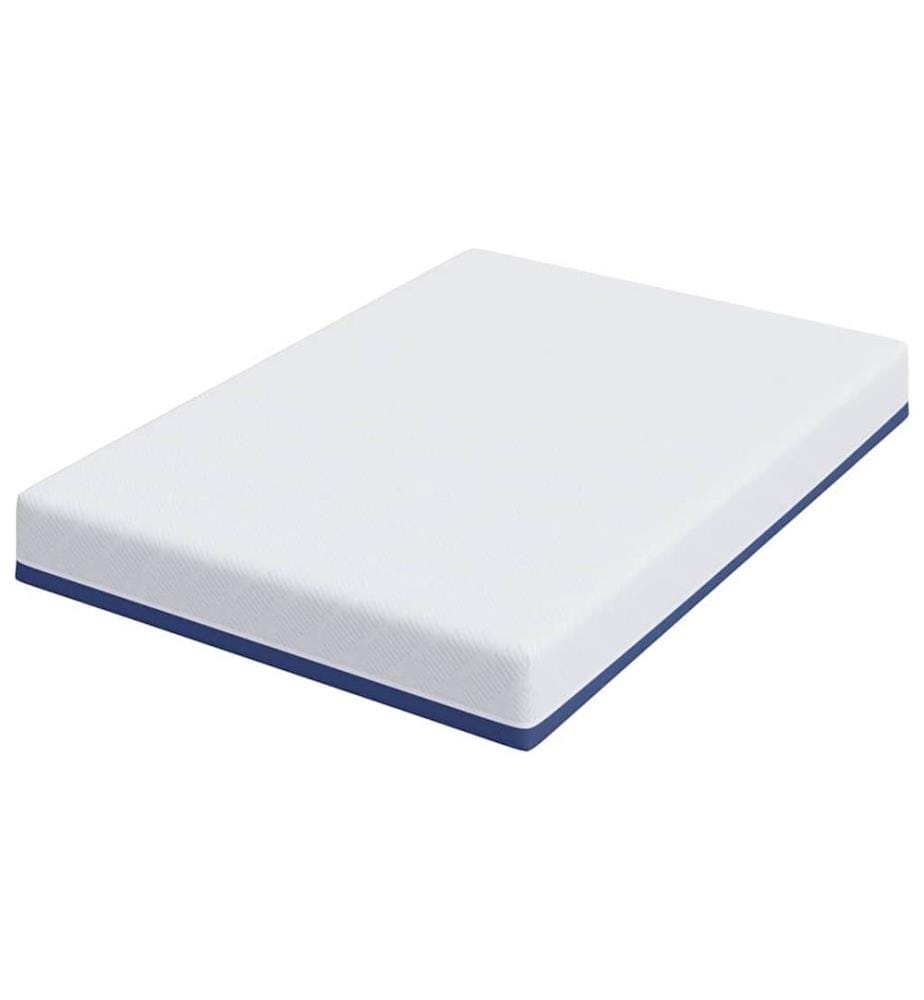 Matelas Blanc et Bleu 140 x 200 cm Tissu jacquard