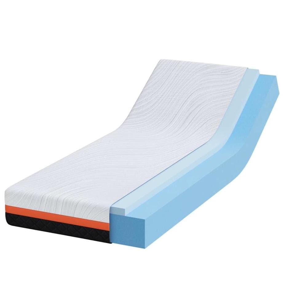 Mattress White and Black 80 x 200 cm Jacquard Fabric