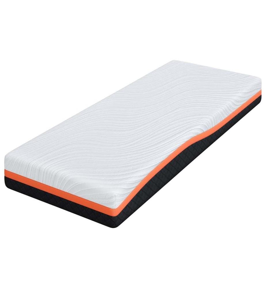 Mattress White and Black 80 x 200 cm Jacquard Fabric