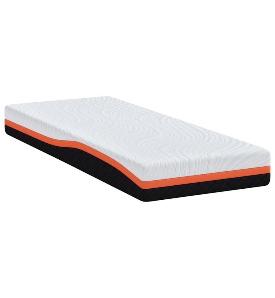 Mattress White and Black 80 x 200 cm Jacquard Fabric
