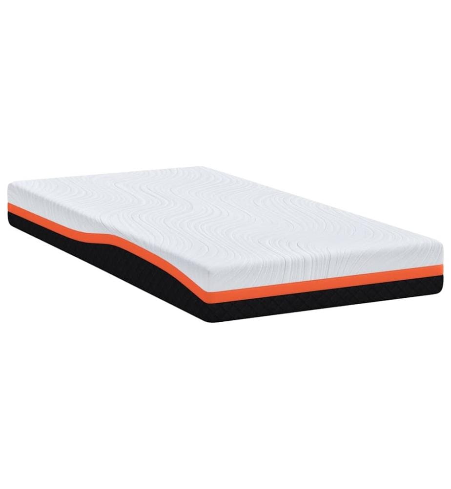 Mattress White and Black 90 x 190 cm Jacquard Fabric