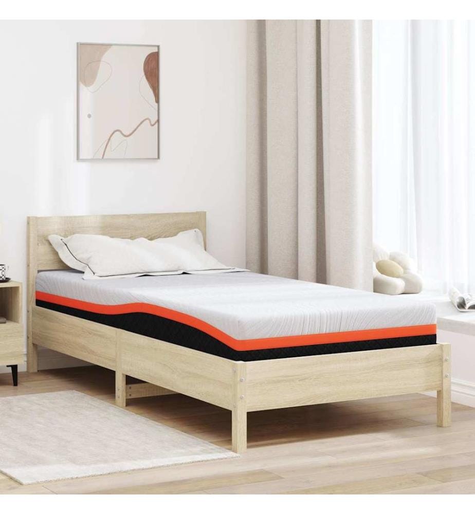 Mattress White and Black 100 x 200 cm Jacquard Fabric