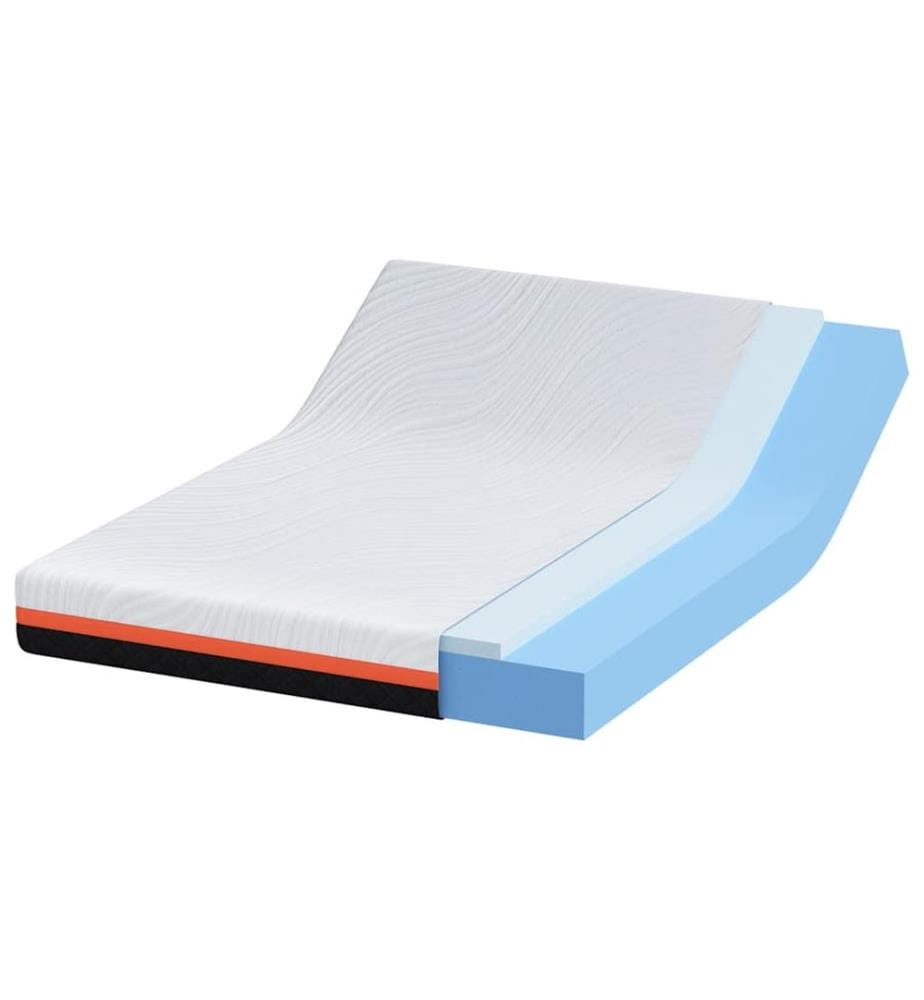 Mattress White and Black 140 x 190 cm Jacquard Fabric
