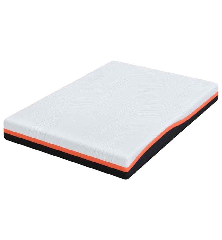 Mattress White and Black 140 x 190 cm Jacquard Fabric