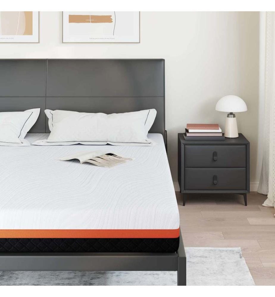 Mattress White and Black 200 x 200 cm Jacquard Fabric