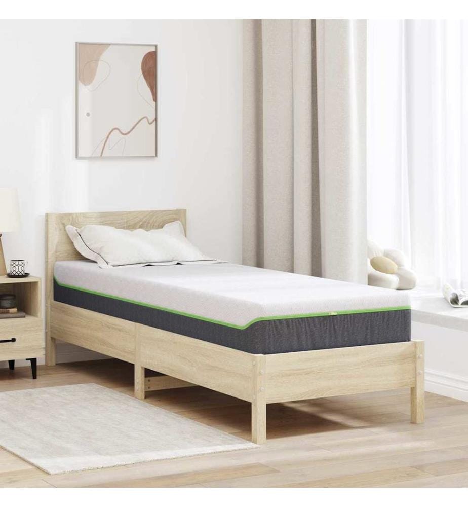 Matelas Blanc et Gris 80 x 200 cm Tissu jacquard