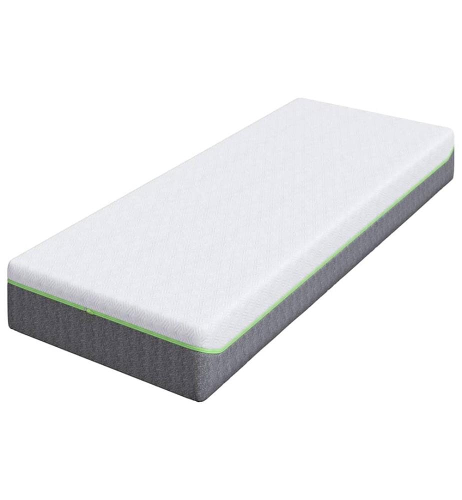 Matelas Blanc et Gris 80 x 200 cm Tissu jacquard
