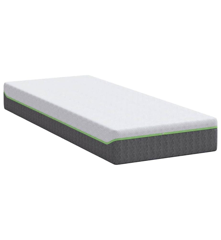 Matelas Blanc et Gris 80 x 200 cm Tissu jacquard